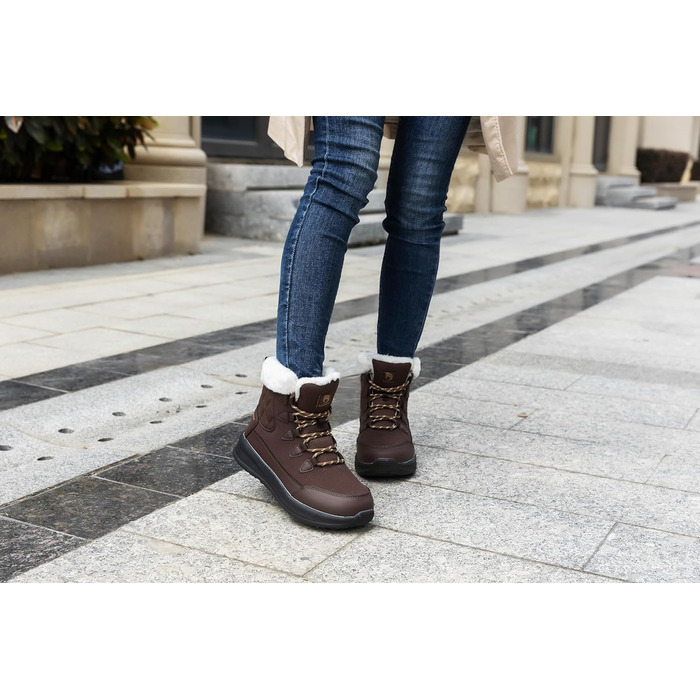 Зимові чоботи DANNTO для жінок, теплі, з підкладкою, непромокаючі, антиковзаючі, зимові черевики, колір кава, розмір 41 EU