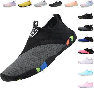 Шкарпетки для плавання унісекс, чоловічі та жіночі, легкі, дихаючі, швидковисихаючі аквашузи (42 EU, сірий)