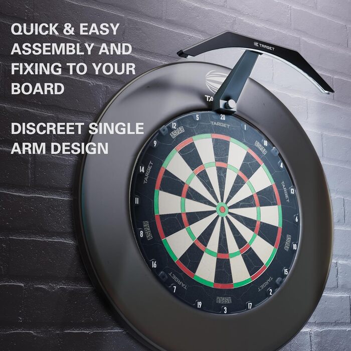 LED підсвітка для дартсу Target Darts – яскраве світлодіодне освітлення для дартс-дошки, універсальне кріплення, довжина кабелю 3 м, легкий монтаж