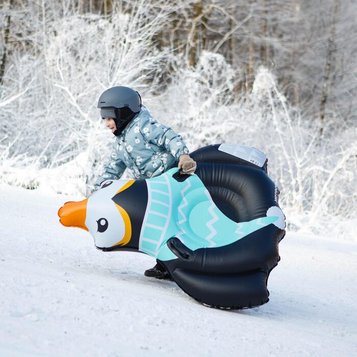 Надувний сніговий сніговик-пончик, сніговий рожок, іграшка для снігу для дорослих та дітей, сімейний відпочинок на свіжому повітрі, катання на снігу після катання на лижах або сноуборді (Пенгвін)