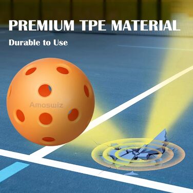 Набір м'ячів для піклболу (6 шт.) з сумкою для сітки, 26 отворів, для тренувань та турнірів (Оранжевий)