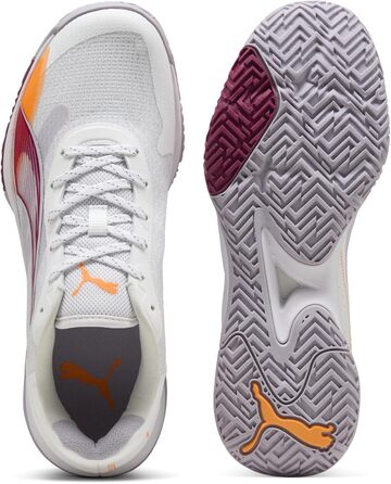 Жіноче взуття для залу PUMA Accelerate Turbo W+ 4 – зальний турнірний черевик (42.5 EU, білий, фіолетовий, лайм, рудий)