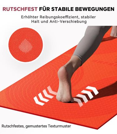 Йога мат HAPBEAR XXL: широка, спортивна, фітнес-мат з антиковзаючим покриттям 198x137 см / 183x116 см / 6 мм, надміцна, для пілатесу, тренажерного залу, дому, воркауту, зелена