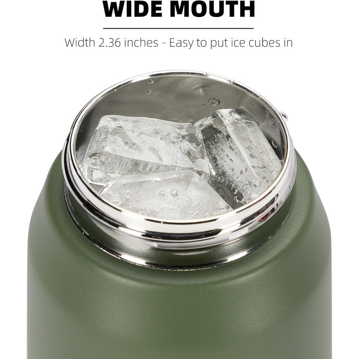 Фанав 600 мл, ізольована спортивна пляшка для води з трубочкою з нержавіючої сталі для школи, дітей, чоловіків та жінок (зелений)