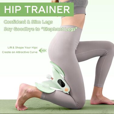 Тренер для впрас для тазового дна для жінок, обладнання для тренування тазового дна, безпечний обертання на 360°, плавне регулювання ваги 7-16 кг, обладнання для фітнесу для дому, зелений, без лічильника