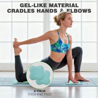 Йога мат Soontrans: протиковзаюча, 8 мм, TPE, з гумками та подушкою для колін, 183x68 см (Блакитний)