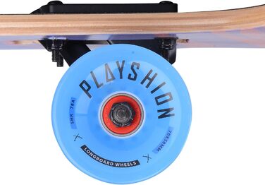 Лонгборд PLAYSHION 39 дюймів з підшипниками ABEC-9, Drop-Through, фрірайд скейтборд-круїзер