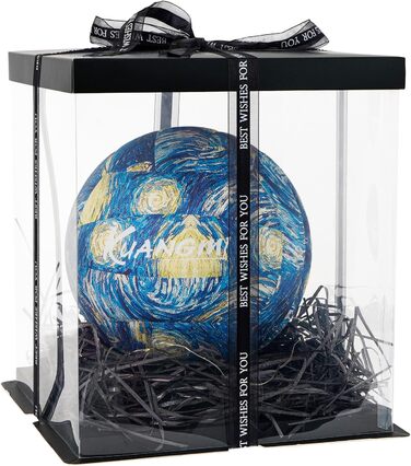 Волейбольний м'яч Kuangmi Weicher, розмір 5, для занять у приміщенні та на вулиці, тренування, пляжний волейбол, підходить для початківців, підлітків та дорослих (Van Gogh)