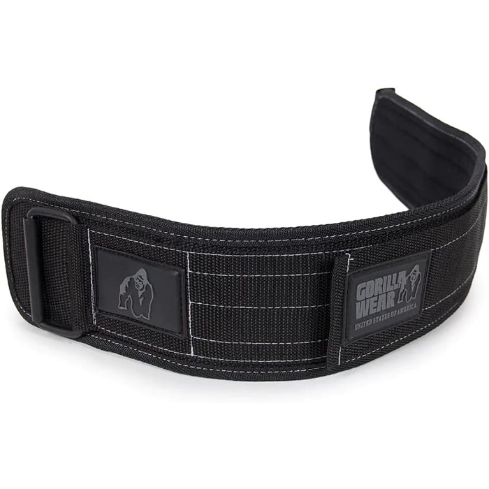 Пояс для бодібілдингу та фітнесу Gorilla Wear 4'' нейлоновий, чорний, для чоловіків і жінок