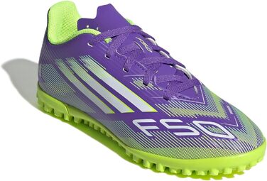Дитячі футбольні бутси adidas F50 Club Turf для футболу, розмір 30 EU, Purple Rush/Cloud White/Lucid Lemon