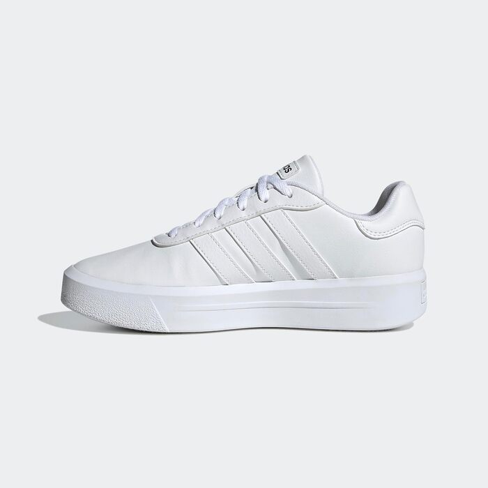 Жіночі шкіряні кросівки adidas Court Plateau коричневі, розмір 36 2/3 EU, Cloud White/Core Black
