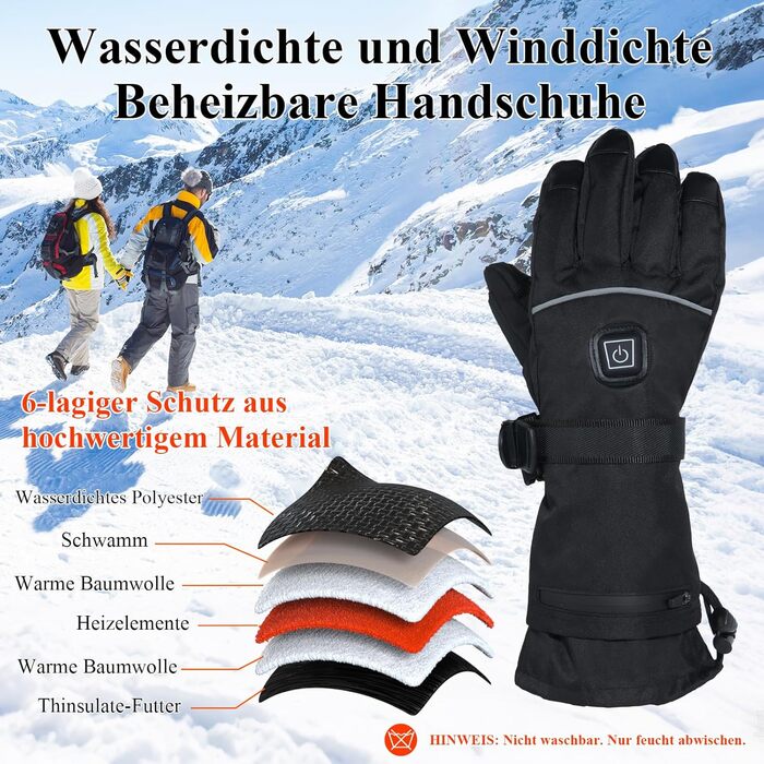 Обогріваючі рукавички Minthouz 5V 5000mAh USB-C з регулюванням температури, водонепроникний сенсорний екран, 3 режими нагріву, для активного відпочинку та роботи на вулиці