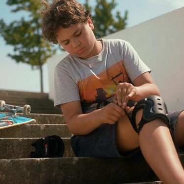 Комплект захисних аксесуарів SKATEWIZ для катання — наколінники, налокітники, захист зап'ясть, для дітей і підлітків, синій колір, німецький бренд