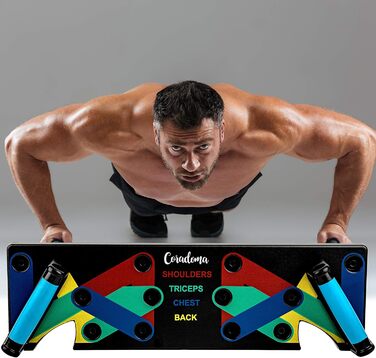 Дошка для віджимань Coradoma Push Up Rack Board 9 в 1 з ручками, кольорове кодування, для домашніх тренувань та фітнесу