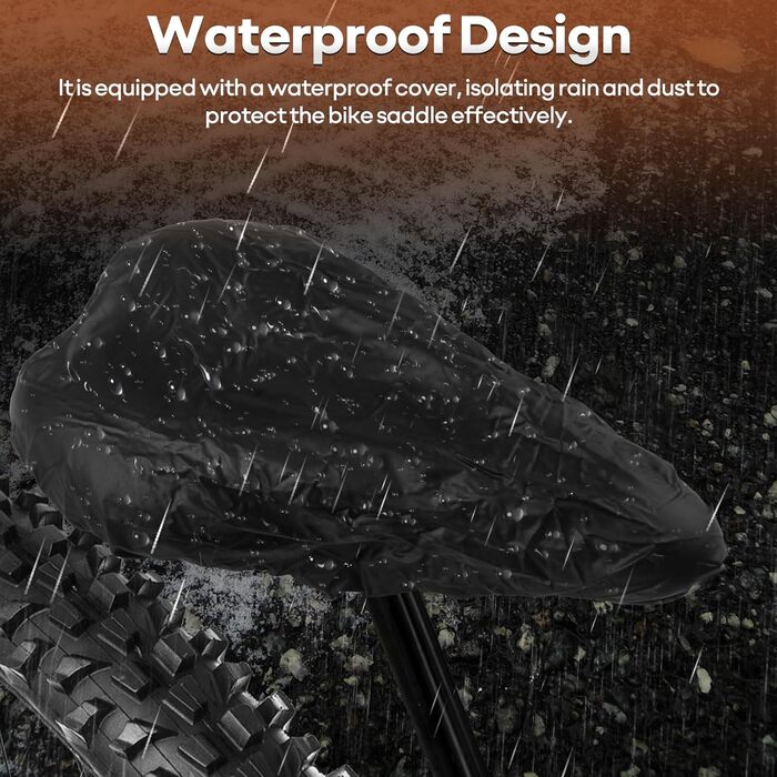 Гелевий велосипедний сідло MSDADA для жінок та чоловіків, водонепроникний, помаранчевий