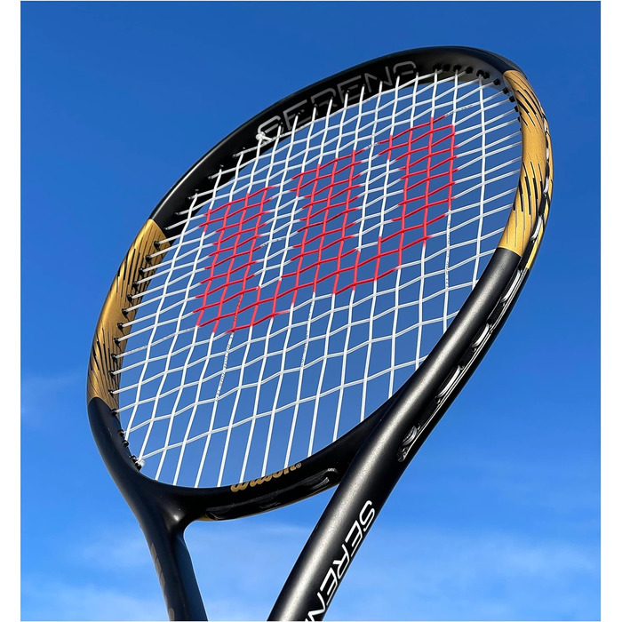 Тенісна ракетка Wilson Serena Elite 103 для дорослих, чорна/золота, розмір ручки 3 (4 3/8 дюйма)