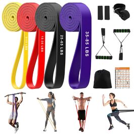 Набір еластичних стрічок для фітнесу та реабілітації, з аксесуарами та порадами, для силових тренувань, йоги та фізіотерапії