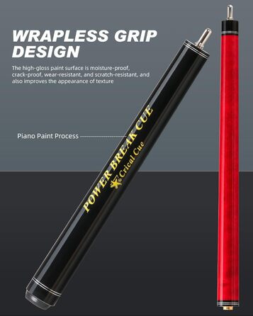 Професійна більярдна/пулова кий Crival Heavy Hitter Jump-Break-Queue, 3-частини, 137.2 см, з кленова дерева, з наконечником 13.2 мм