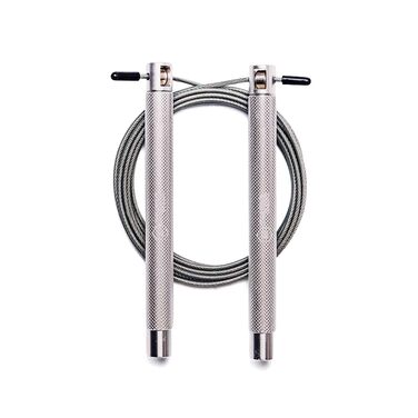 Стрибкове канат Springseil Speed Rope: регульований, для CrossFit, боксу, фітнесу, металеві ручки (срібний)