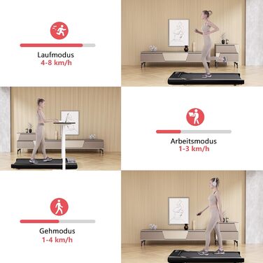 Бігова доріжка Superun Walking Pad для дому, до 159 кг, з додатком, під стіл, з тренуванням та мультиплеєрною трасою, чорна, 100 см