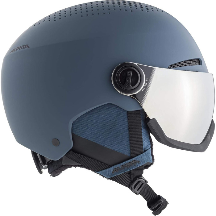 Лижний шолом ALPINA ARBER VISOR Q-LITE з контрастним візором, легкий, чорний матовий, для дорослих, 54-58 см