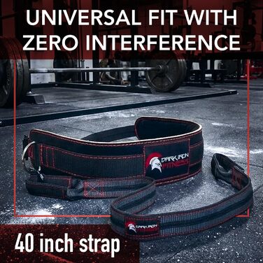 Лідерний пояс для віджимань Dark Iron Fitness з нейлоновою петлею для додаткових ваг (до 122 кг) - 100% шкіряний пояс для чоловіків та жінок, бодібілдингу - аксесуари для спортзалу