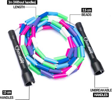 Професійне скакалка для змагань BEAD (3.0м, регульована довжина) (Waldfee)