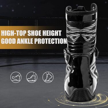 Боксівські кросівки для чоловіків та жінок, професійні боксівські кросівки, Муай Тай, бокс, боксерські черевики. Розмір 40 EU, колір Чорний горіх