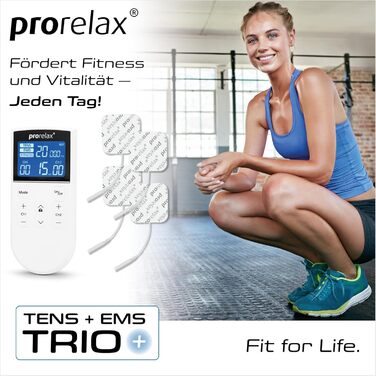Prorelax Trio+ - електростимулятор для терапії та фітнесу (TENS, EMS) | 50 програм, 16 рівнів інтенсивності