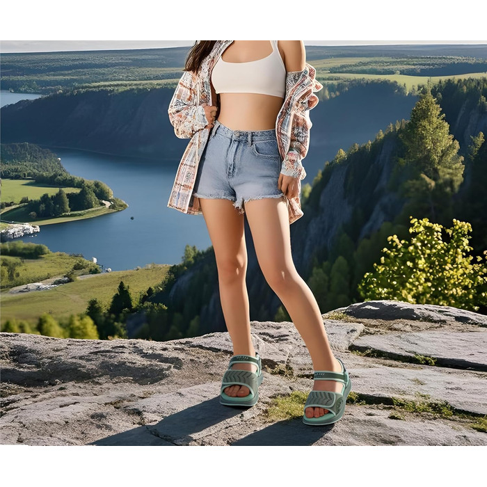 Сндалі жіночі ONCAI Wander з ортопедичною устілкою та підтримкою склепіння стопи, зелені, розмір 40.5 EU