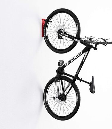 WELLGRO Тримач для велосипеда на стіну - сталевий кронштейн, гачок, стійка - колір на вибір (червоний)