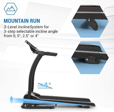 Бігова доріжка Capital Sports Pacemaker F100, електрична, 2,0 к.с., 40x110 см, до 12 км/год, 3-рівнева система нахилу, тиха, з тримачем для планшета, чорна