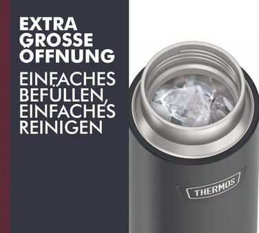 Термос-бутилка THERMOS ICON 710 мл, нержавіюча сталь, ізольована, темно-сіра, зберігає тепло 18 годин, холод 24 години, герметична, BPA-free, підходить для миття в посудомийній машині