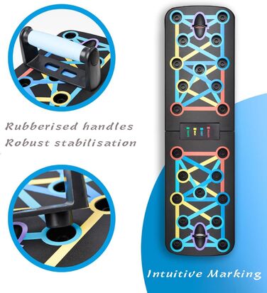 Складне дошка для віджимань Push Up Board, багатофункціональний тренажер для всього тіла, 17 в 1, для дому та фітнесу