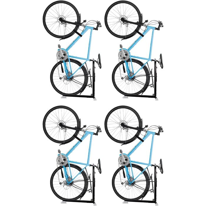 Підставка для велосипеда вертикальна, підлогова, для гаража та дому, економія місця, від 18 дюймів, з кошиком (4 шт., Bike Nook Pro)