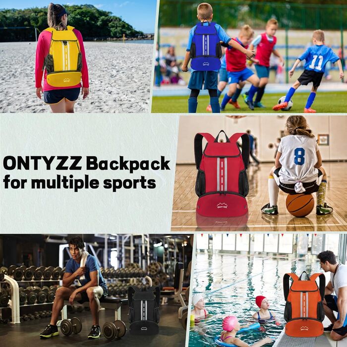 Водонепроникний рюкзак ONTYZZ з шнурком та відділенням для взуття, універсальний спортивний рюкзак для залу, йоги, плавання, пляжу, танців, баскетболу, волейболу, футболу