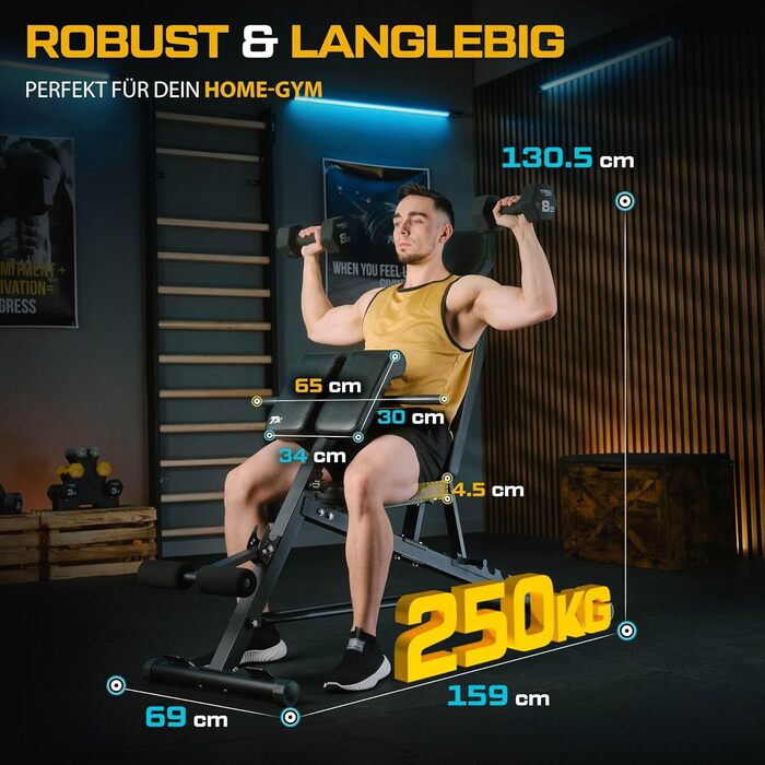 Тренажер для дому TX-200B: багатофункціональна лавка для силових тренувань | до 250 кг