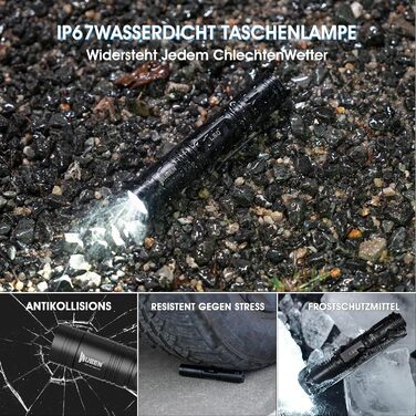 Ліхтарик WUBEN L50 LED 1200 Lumen - Тактичний ліхтарик USB, водонепроникний IP68, 5 режимів, для кемпінгу та надзвичайних ситуацій (WUBEN L50 (2 шт.))