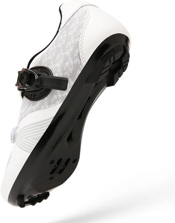 Велосипедні шкарпетки для їзди на велосипеді: чоловічі та жіночі, для шосе та MTB, з жорсткою підошвою, сумісні з Look SPD/SPD-SL, унісекс, для зовнішнього використання з пряжкою (38 EU, білий)