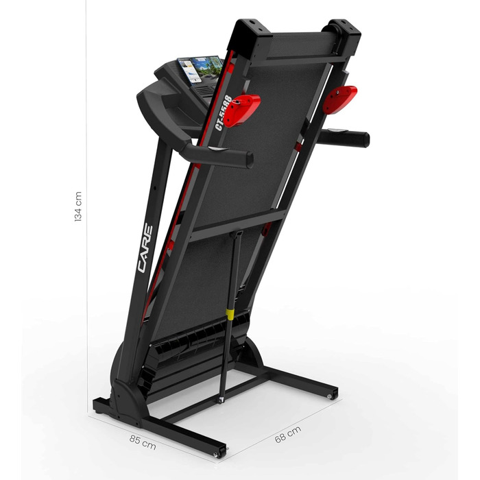 Електрична бігова доріжка Care Fitness CT-5588-2, складна, з нахилом, 16 км/год, 12 програм, сумісна з Kinomap