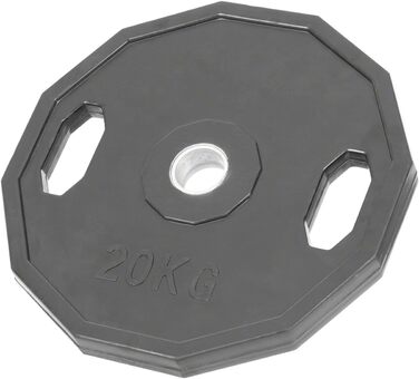 Олімпійський диск Sport-Tec з гумовим покриттям і ручкою для штанги, 20 кг – для кросфіту, бодібілдингу, пауерліфтингу та фітнесу