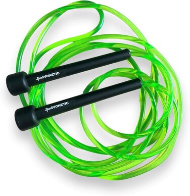 Стрибкове канат для дорослих та дітей - для фітнесу, кросфіту, спорту, боксу та відпочинку. Регульована довжина. Speed Rope, Jump Rope, Sprungseil (Зелений)