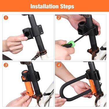 Замок для велосипеда ValueMax Bügelschloss: стале трос 1.8м, кріплення, 2 ключі, 2-в-1 для велосипедів, мотоциклів, MTB, E-Bike