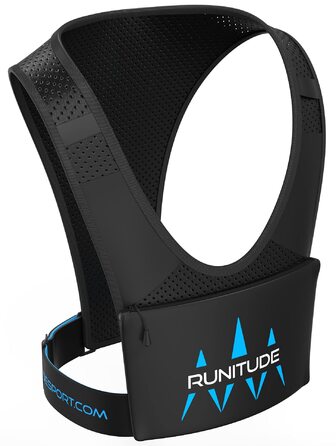 Runitude Тримач для телефону на груди для бігу - водонепроникний, світловідбиваючий, з ключницею, унісекс, чорний