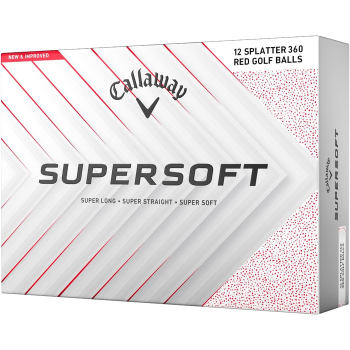 Гольф-м'ячі Callaway Supersoft Splatter 360 2025 (червоний, розбризк)