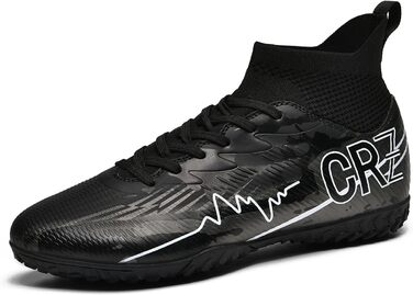 Футбольні черевики для чоловіків та жінок, зала, дитячі, тренувальні, унісекс (37 EU, 033 Tf Black)