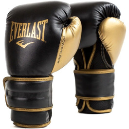 Боксерські рукавички Everlast Powerlock2 14oz чорні/золоті – підвищена ефективність та стиль, ідеальні для тренувань з боксу