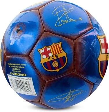 М'яч футбольний Hy-Pro FC Barcelona, класичний, металік, розмір 5, для тренувань та матчів