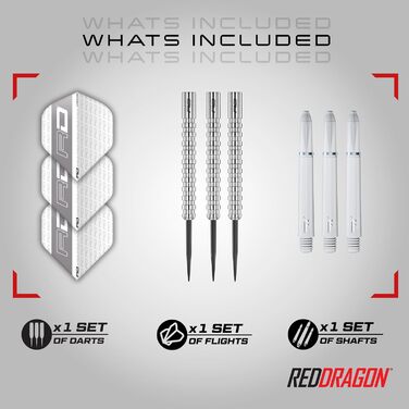 Дарти Red Dragon Javelin Original Tungsten - Професійні сталеві дротики з металевим вістрям, пір'ям та стержнями (20г, 22г, 24г, 26г)
