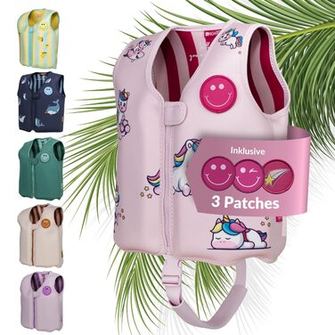 Дитячий рюкзак NOARD Kinder Schwiweste з 40+ нашивками для персоналізації, різні дизайни та розміри, 15–30 кг, 2–6 років, сертифікований EN 13138-1:2021 для безпечного навчання ходьбі, Siply green (L, Fantasy Friends)